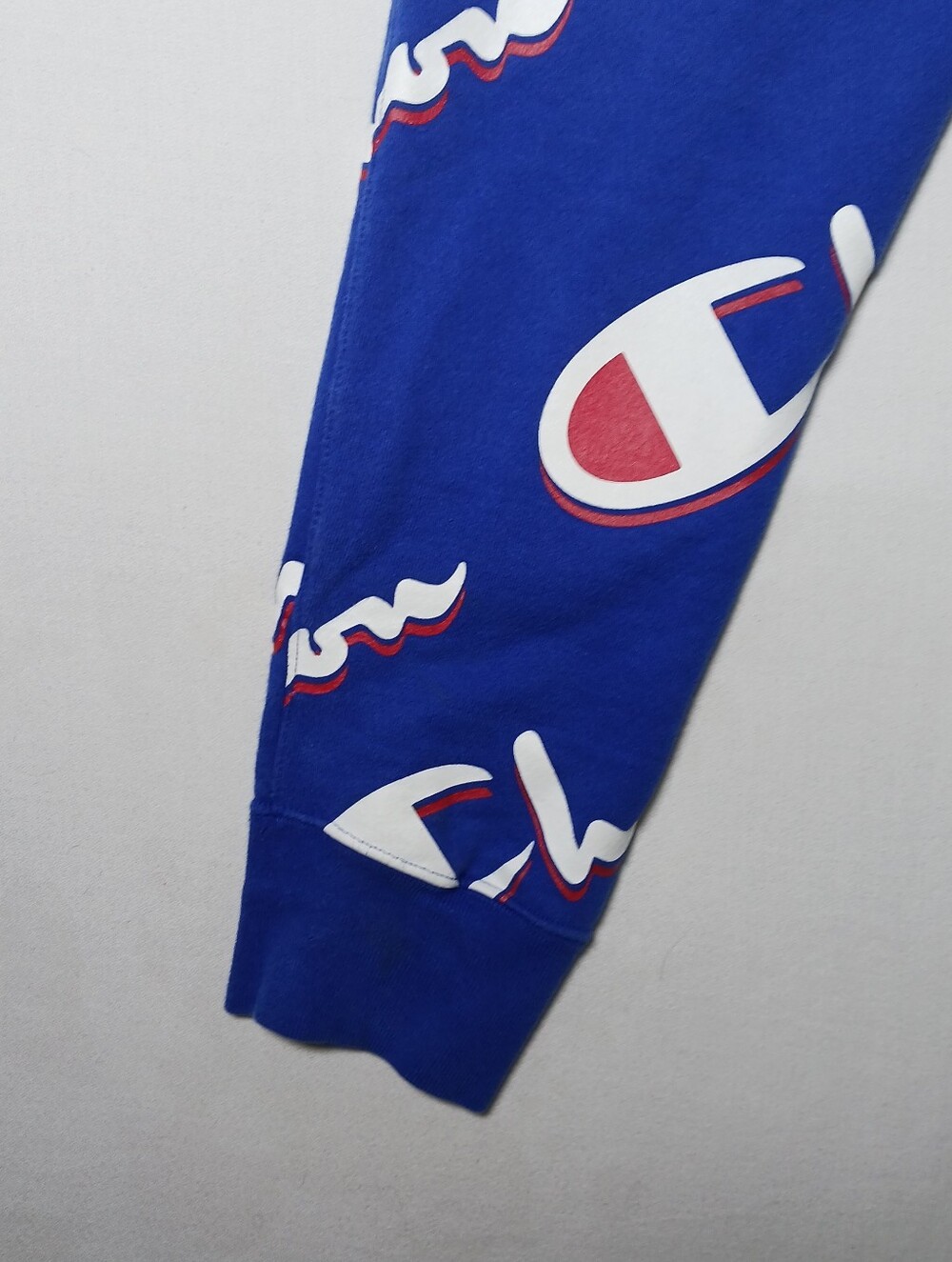 Vintage Champion Mens Reverse Weave Joggers Medium Blue Dropshadow Print P3700 - Picture 10 of 13